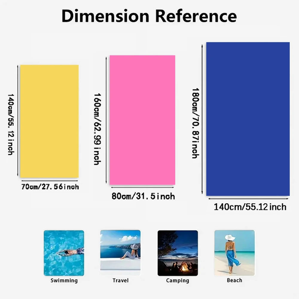 1pc Super Absorbent & Quick-drying Swimming Towel, Lightweight & Soft Beach Blanket, Suitable For Beach Swimming Outdoor Camping